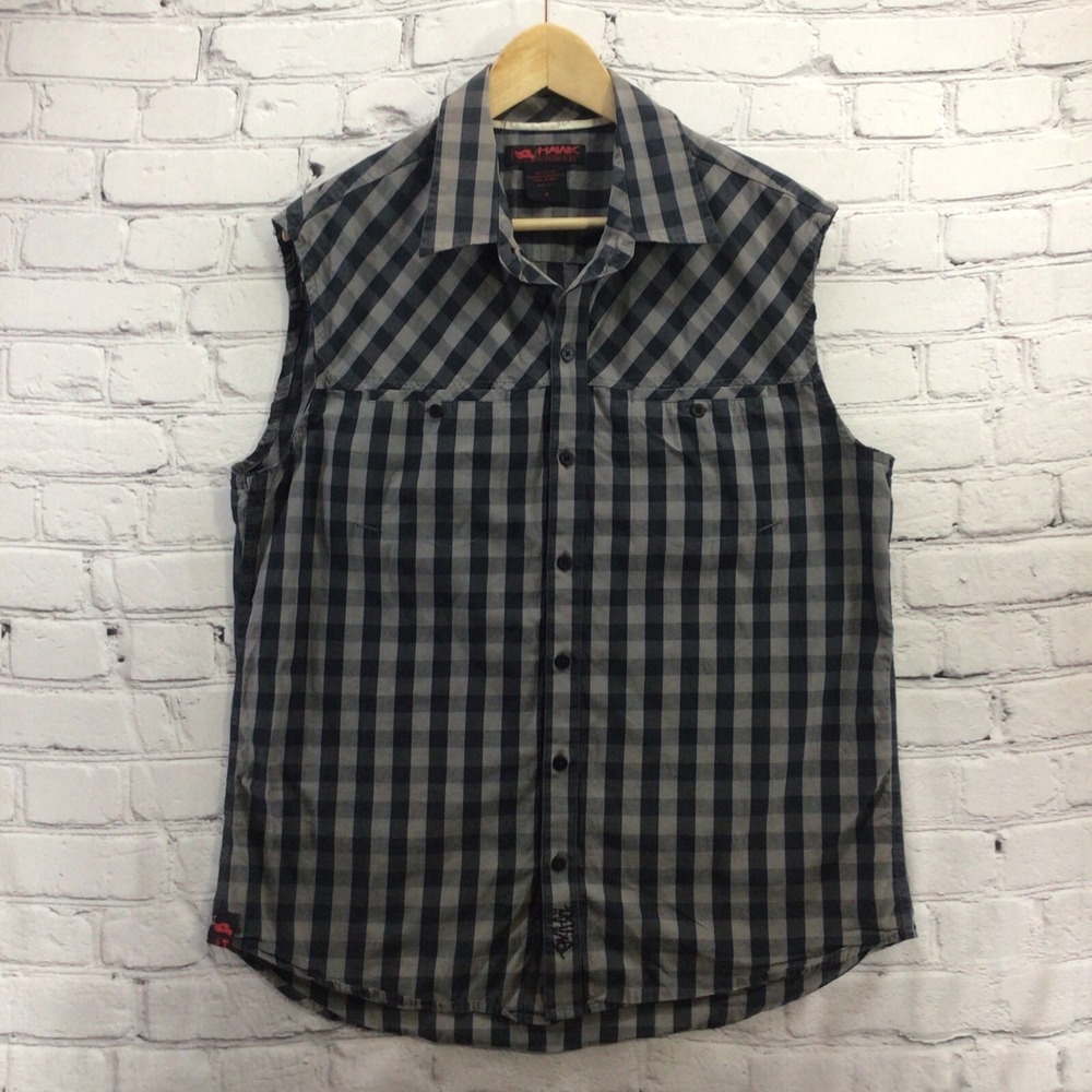 Tony Hawke Vest Mens Sz M Medium Plaid‎